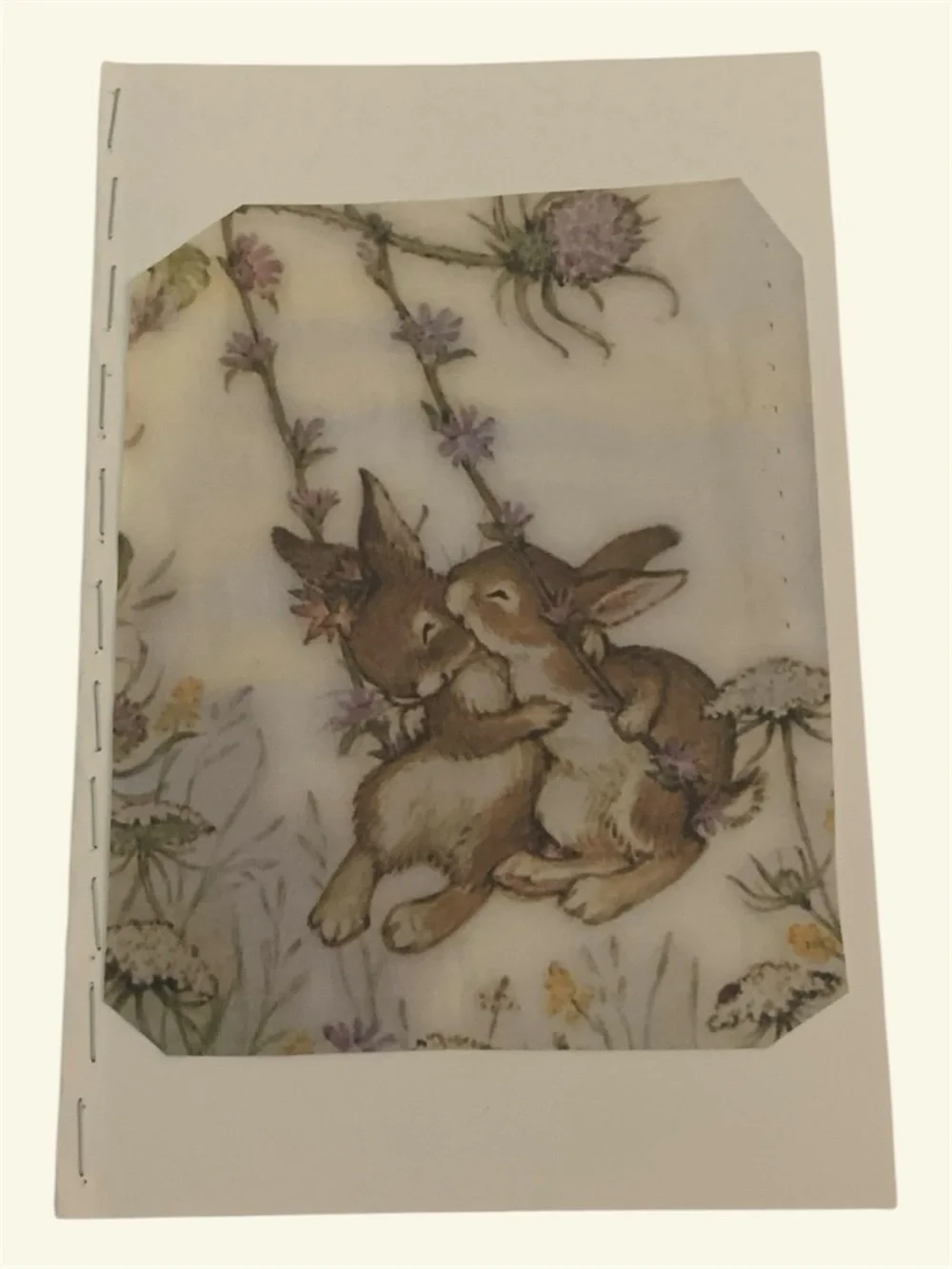 Handmade Cute Bunny Journal, Aesthetic Pocket Notebook with Inspirational Quotes